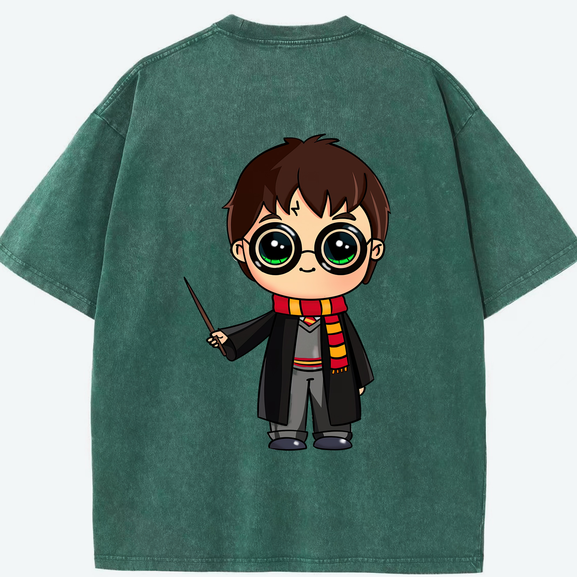 （画像用） Harry Potter ハリー・ポッターシリーズ 綿100% ヴィンテージ風 半袖Tシャツ（背面プリント）